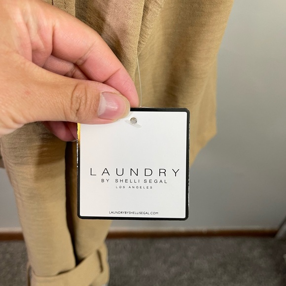 NWT Laundry By Shelli Segal Notch Lapel Epaulet Coat Cropped in Camel XL - Picture 4 of 8